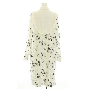 CELFORD ハナエモリ HANAE MORI 23SS Aラインプリーツワンピース ロング 長袖 花柄 プリント 38 M 白 ホワイト