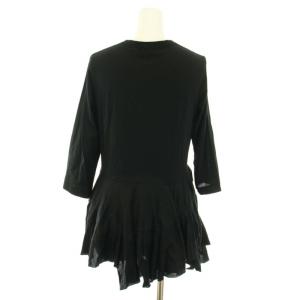 Tao AD2013 ティアードカットソー ブラウス 七分袖 コットン S 黒 ブラック