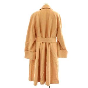 Harrods コート ロング ダブル オーバーサイズ ベルトリボン ウール アンゴラ 3 L オレンジ