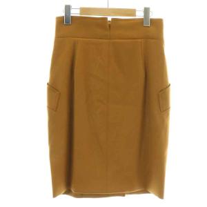 Max Mara タイトスカート ひざ丈 フロントボタン ダブル ボックスプリーツ ウール 38 S 茶 ブラウン