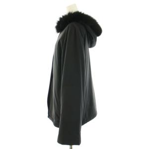 BURBERRY LONDON 中綿ジャケット アウター フォックスファー裏地チェック柄 40 M 黒 ブラック