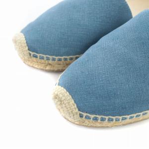 JIMMY CHOO 151DREYA DEM JEAN エスパドリーユ スリッポン デニム 37 24cm 青 ブルー ベージュ