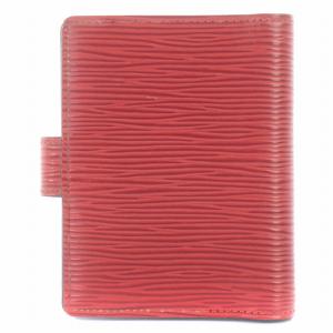 LOUIS VUITTON 96年製 エピ アジェンダミニ カードケース パスケース 手帳カバー 二つ折り ロゴ レザー 赤 カスティリアンレッド R20077