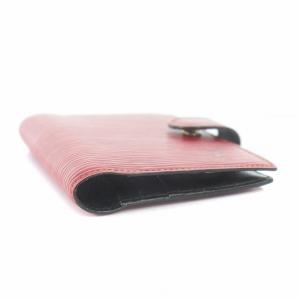 LOUIS VUITTON 96年製 エピ アジェンダミニ カードケース パスケース 手帳カバー 二つ折り ロゴ レザー 赤 カスティリアンレッド R20077