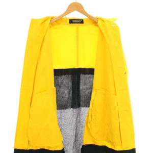 UNDERCOVER ステンカラーコート アウター ミドル バック切替 ギンガムチェック ドッキング 再構築 1 S 黄 イエロー 紺 ネイビー
