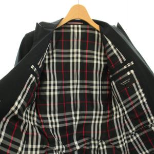 BURBERRY BLACK LABEL テーラードジャケット シングル 2B サイドベンツ 裏地チェック柄 SS 黒 ブラック