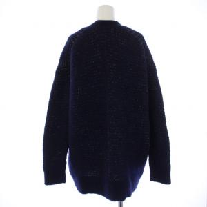 UNITED ARROWS ニット カーディガン 長袖 Vネック ラメ ウール ナイロン F 紺 ネイビー 1528-699-0210