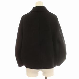 23区 21SS ビスコースストレッチポンチコクーン ジャケット 金ボタン 34 S 黒 ブラック