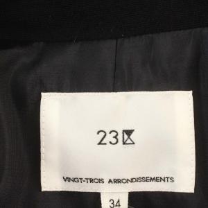 23区 21SS ビスコースストレッチポンチコクーン ジャケット 金ボタン 34 S 黒 ブラック