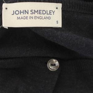 JOHN SMEDLEY ニット カーディガン 薄手 ウール 長袖 S チャコールグレー