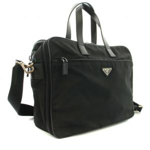PRADA ブリーフケース テスート ビジネスバッグ ハンドバッグ 2way ナイロン 三角ロゴ ブラック