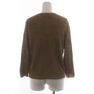 MARGARET HOWELL カーディガン リネン 麻 スプリング 七分袖 ?U M 茶 ブラウン