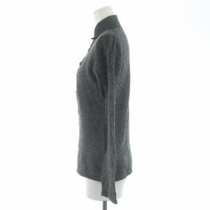 VIVIENNE TAM ニット セーター スキッパー プルオーバー 長袖 刺繍 アルパカ混 ウール混 0 XS グレー 黒 ブラック