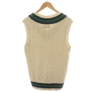 RUGBY RALPH LAUREN ニット ベスト 麻 リネン S 白 ホワイト 紺 ネイビー 緑 グリーン