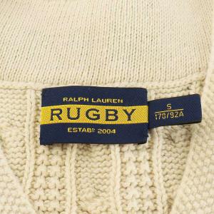 RUGBY RALPH LAUREN ニット ベスト 麻 リネン S 白 ホワイト 紺 ネイビー 緑 グリーン