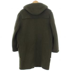 GLOVERALL ダッフルコート ロング フード ウール ナイロン 英国製 GB38 EUR48 L カーキ
