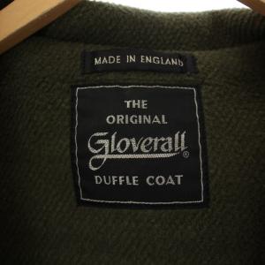 GLOVERALL ダッフルコート ロング フード ウール ナイロン 英国製 GB38 EUR48 L カーキ