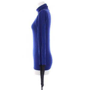 Ameri VINTAGE 23AW CASHMERE SOFT CUT TOPS ハイネックニット セーター 長袖 刺繍 F 青 ブルー 02320361020