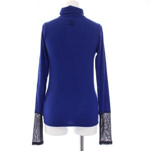 Ameri VINTAGE 23AW CASHMERE SOFT CUT TOPS ハイネックニット セーター 長袖 刺繍 F 青 ブルー 02320361020