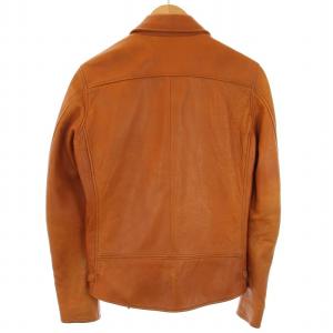 Seveskig GOAT SKIN S-RIDERS JACKET ライダース ジャケット ゴートレザー 山羊革 アウター 裏地総柄 S 茶