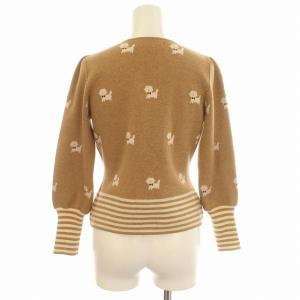 M'S GRACY ニット カーディガン サンプル品 犬 ジップアップ 38 M ベージュ