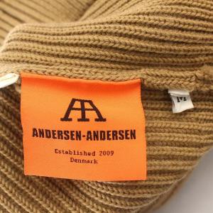 Andersen-Andersen ニット ボトルネック リブニット セーター ウール ハイネック 指ぬき 長袖 M ベージュ
