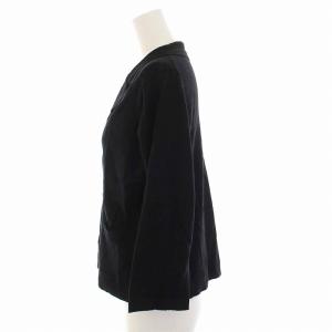 MARGARET HOWELL カーディガン ニット リネンコットン 七分袖 2 M 黒 ブラック