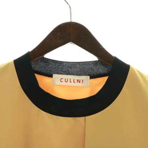 CULLNI タフタプルオーバー カットソー 長袖 クルーネック 1 S ベージュ 黒 ブラック
