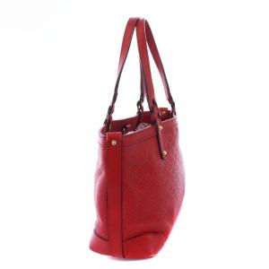 GUCCI ディアマンテ トートバッグ ハンドバッグ コーティングキャンバス カーフレザー レッド 269878