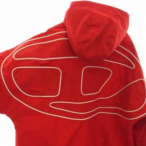 DIESEL W-HENNES JACKET ジャケット ウインドブレーカー バックロゴプリント ジップアップ アウター 48 M 赤 レッド