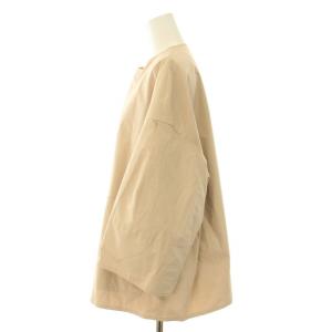 Drawer コットンパッチポケットノーカラーコート ノーカラージャケット アウター 36 S ベージュ