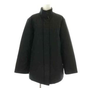 中綿ジャケット ジップアップ シングル スタンドカラー 裏地ノバチェック 40 L 黒 ブラック