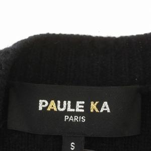 PAULE KA カーディガン ニット ウール カシミヤ混 ビジュー ラインストーン S 黒 ブラック