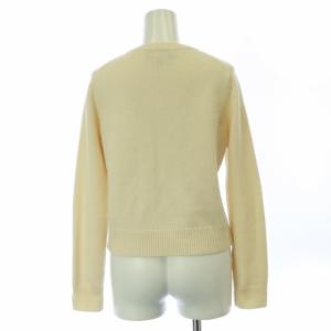 PAULE KA カーディガン カシミヤ混 レース フラワーモチーフ クルーネック ウール S アイボリー
