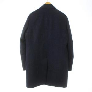 Paul Stuart 近年モデル ステンカラーコート ロング ウール 46 M 紺 ネイビー