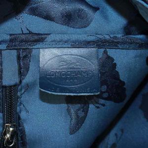 Longchamp トートバッグ ハンドバッグ ショルダーバッグ レザー クロコ型押し 青 ブルー