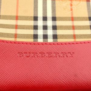 BURBERRY トートバッグ ノバチェック ナイロンキャンバス ベージュ 赤