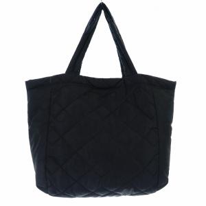 MARC JACOBS キルティングトートバッグ ショルダー ロゴプレート 黒 ブラック