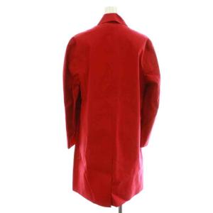 MACKINTOSH ステンカラーコート スプリングコート ロング シングル ゴム引き 裏地チェック 34 XS 赤 レッド