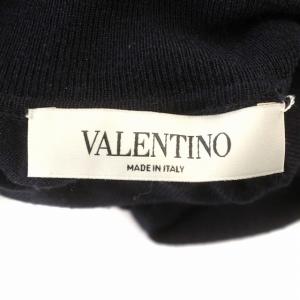 VALENTINO カットソー ニット タートルネック レース シルク混 ウール 長袖 XS 黒 ブラック