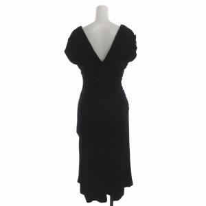 DIANE von FURSTENBERG ノースリーブワンピース ミモレ ロング ウール100％ 2 XS 黒 ブラック