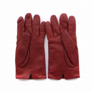 GUCCI ホースビット グローブ 手袋 ラムレザー 羊革 7 1/2 M ボルドー 赤 603635