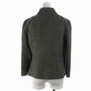 miumiu ツイードジャケット ステンカラー シングル 6B 総裏地 アンゴラ混 ヴァージンウール 40 S 茶 ブラウン