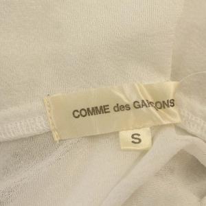 COMME des GARCONS シースルー カットソー レース 七分袖 シャツ 丸襟 ブラウス S 白 グレー