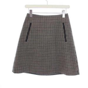 21AW 台形スカート ミニ ウール 千鳥格子 01 S カーキ MB214-6010