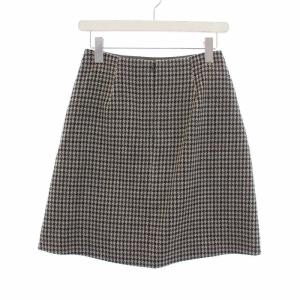 MADISONBLUE 21AW 台形スカート ミニ ウール 千鳥格子 01 S カーキ MB214-6010