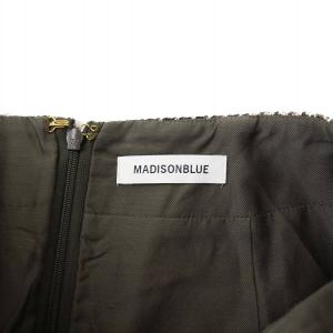 MADISONBLUE 21AW 台形スカート ミニ ウール 千鳥格子 01 S カーキ MB214-6010