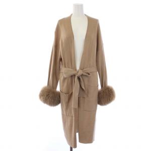 Diagram GRACE CONTINENTAL 17AW FOXファー付ロングカーディガン 長袖 ニット ウエストリボン ナイロン ウール 36 S ベージュ 37353170