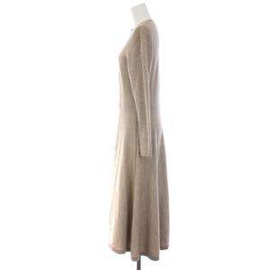 23区 17AW ニット ワンピース ロング 長袖 フレア ウール 38 M ベージュ