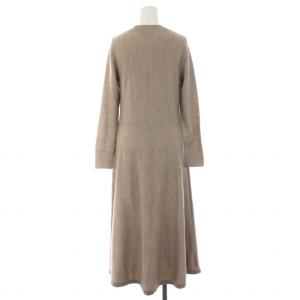 23区 17AW ニット ワンピース ロング 長袖 フレア ウール 38 M ベージュ